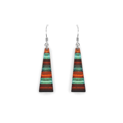Morocco Triangle Stripes Shiny Fish Hook Earrings | The Jewellery Stop