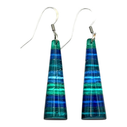 Crystal Triangle Stripes Shiny Fish Hook Earrings | The Jewellery Stop
