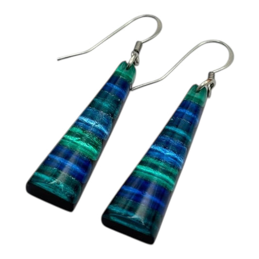 Crystal Triangle Stripes Shiny Fish Hook Earrings | The Jewellery Stop