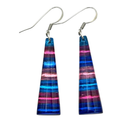 Paradise Triangle Stripes Shiny Fish Hook Earrings | The Jewellery Stop