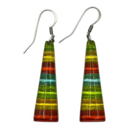 Zest Triangle Stripes Shiny Fish Hook Earrings