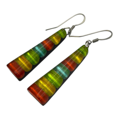 Zest Triangle Stripes Shiny Fish Hook Earrings