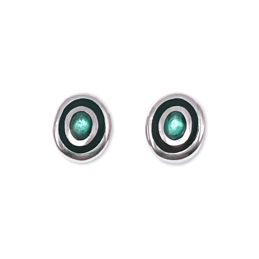 Pacific Organic Circles Shiny Medium Stud Earrings | The Jewellery Stop