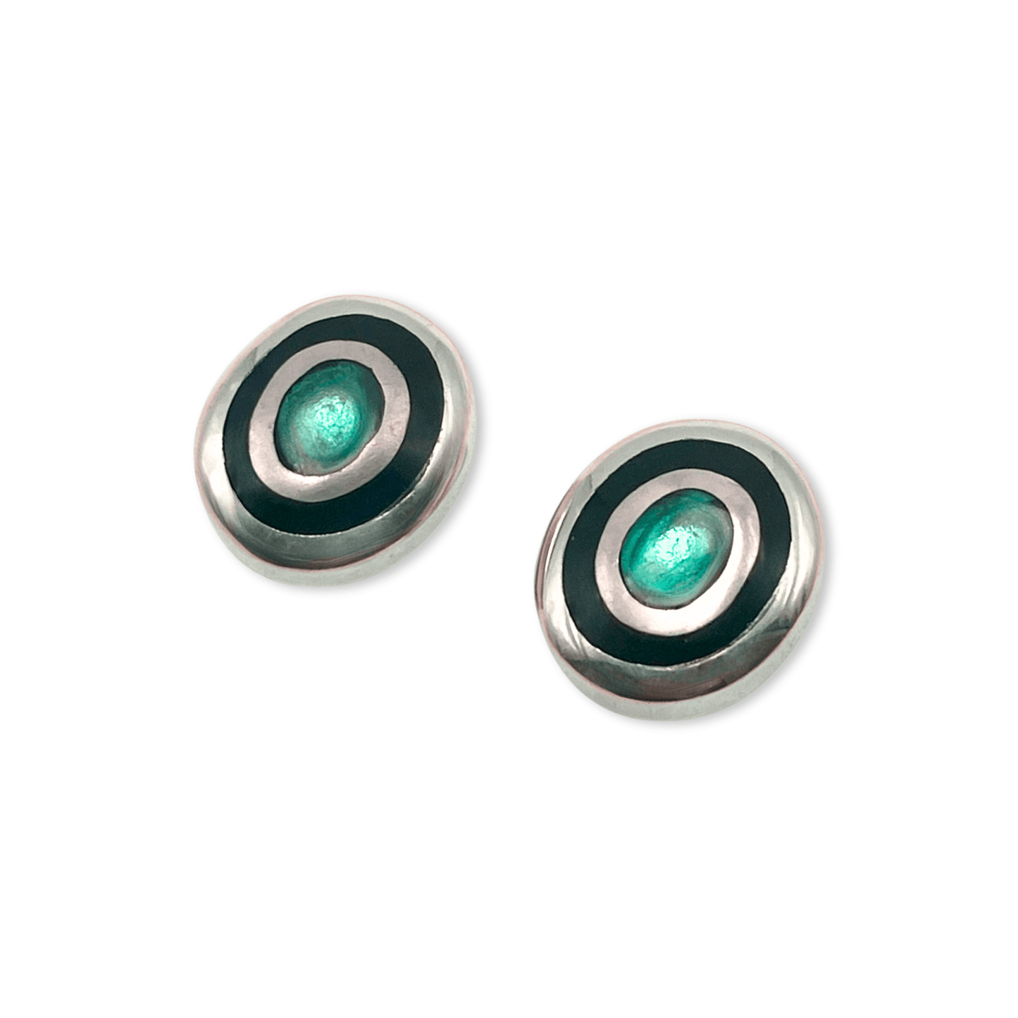 Pacific Organic Circles Shiny Medium Stud Earrings | The Jewellery Stop