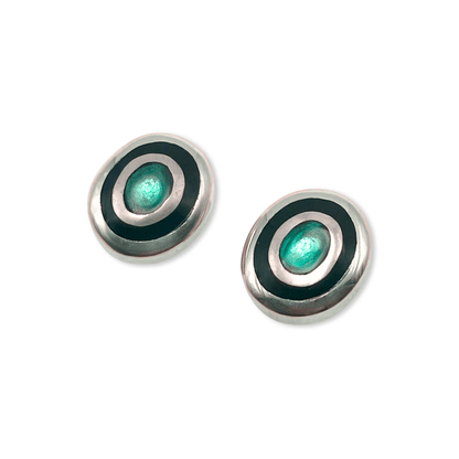 Pacific Organic Circles Shiny Medium Stud Earrings | The Jewellery Stop