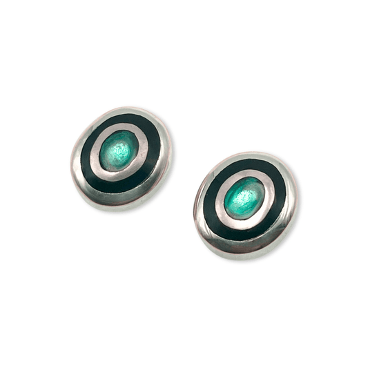 Pacific Organic Circles Shiny Medium Stud Earrings | The Jewellery Stop