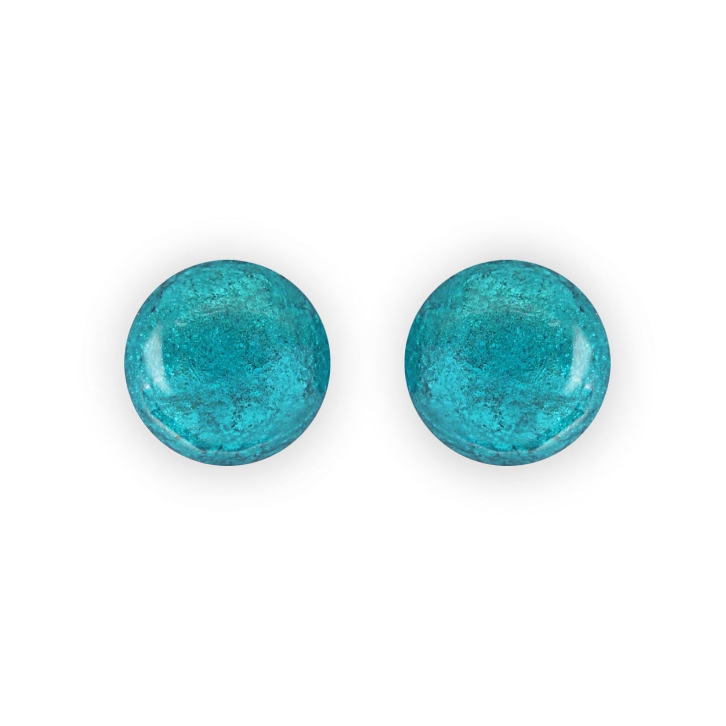 Verdigris Cabouchon Shiny Large Stud Earrings | The Jewellery Stop
