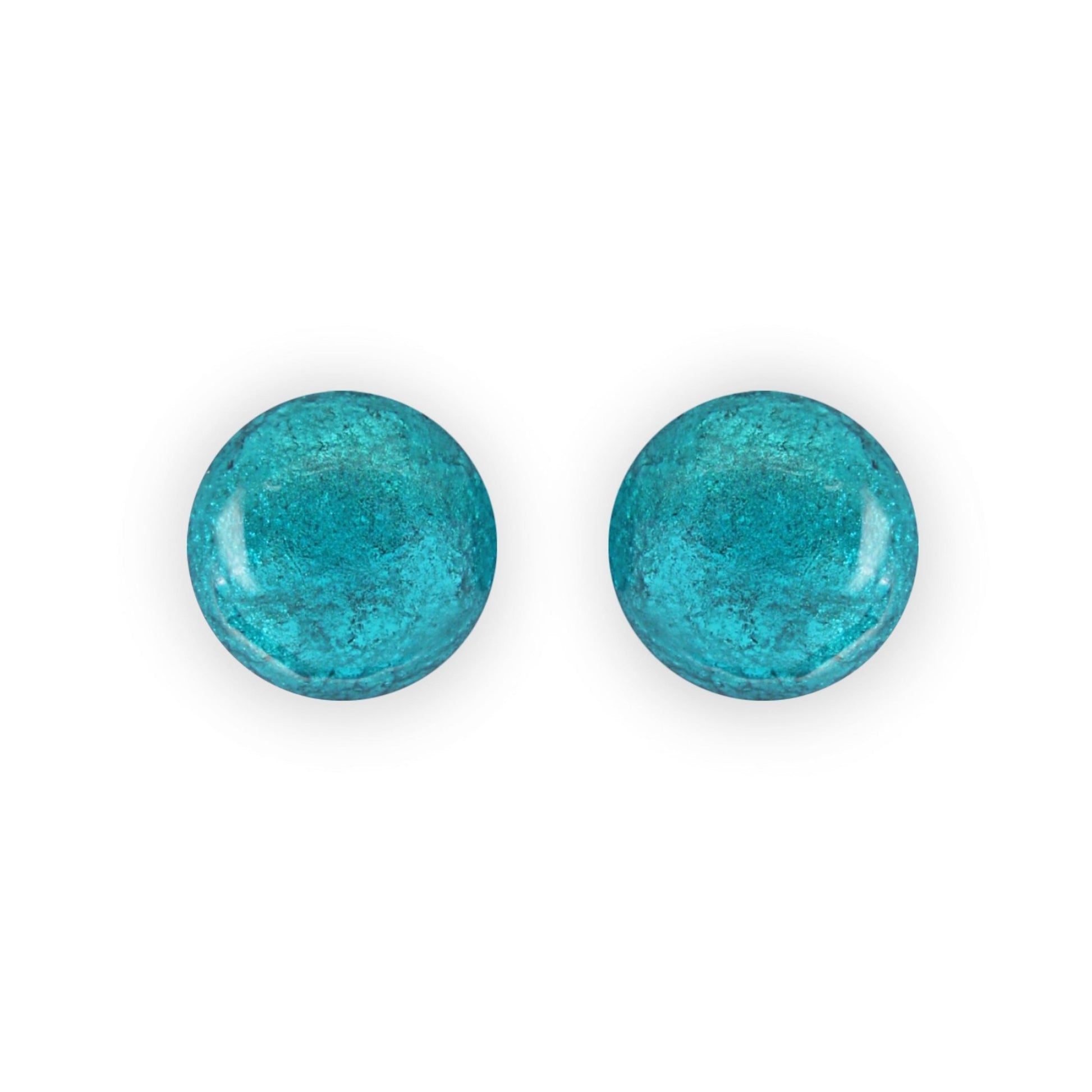 Verdigris Cabouchon Shiny Large Stud Earrings | The Jewellery Stop