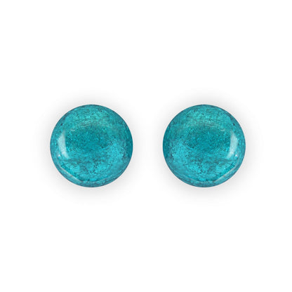 Verdigris Cabouchon Shiny Large Stud Earrings | The Jewellery Stop