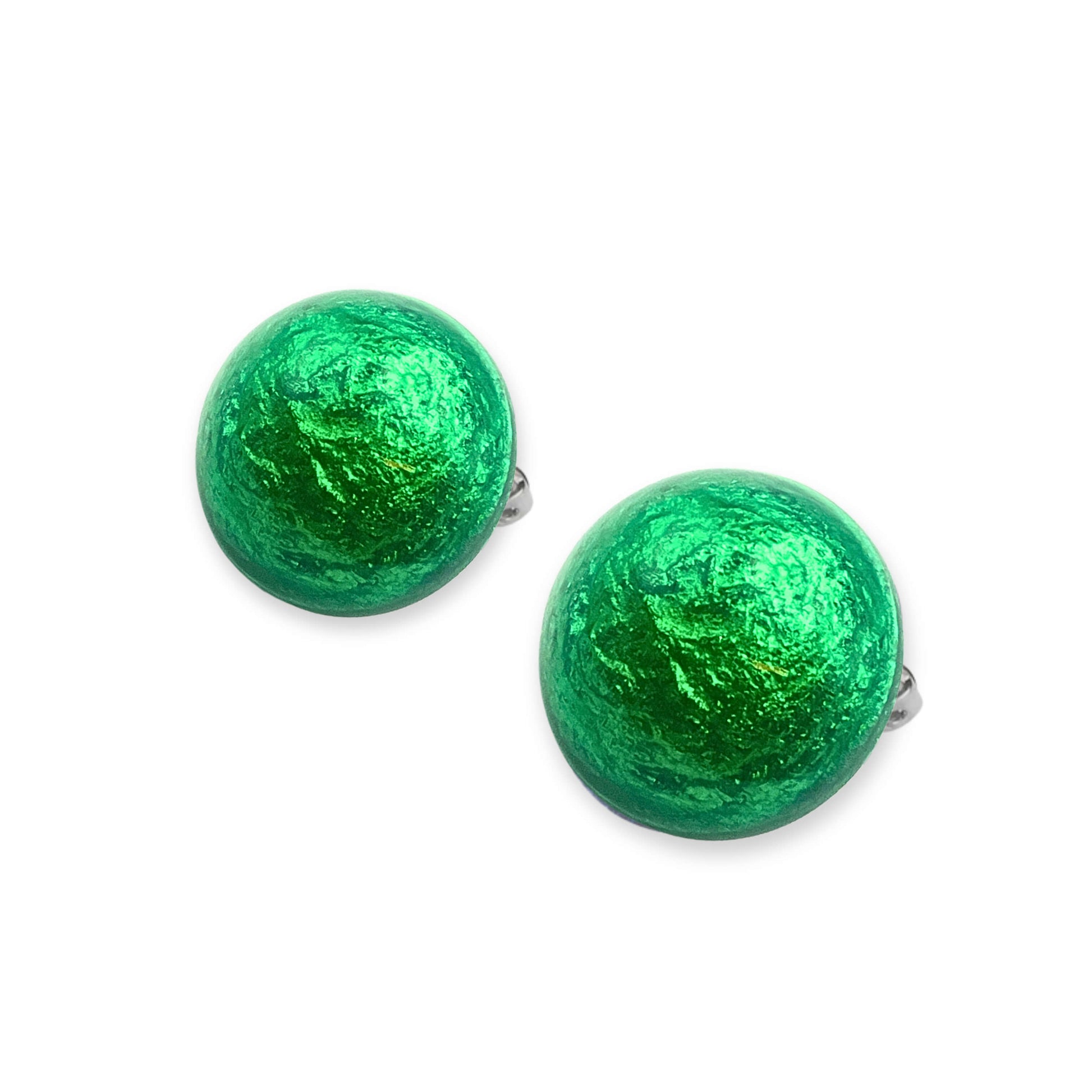 Aurora Cabouchon Shiny Clip Earrings