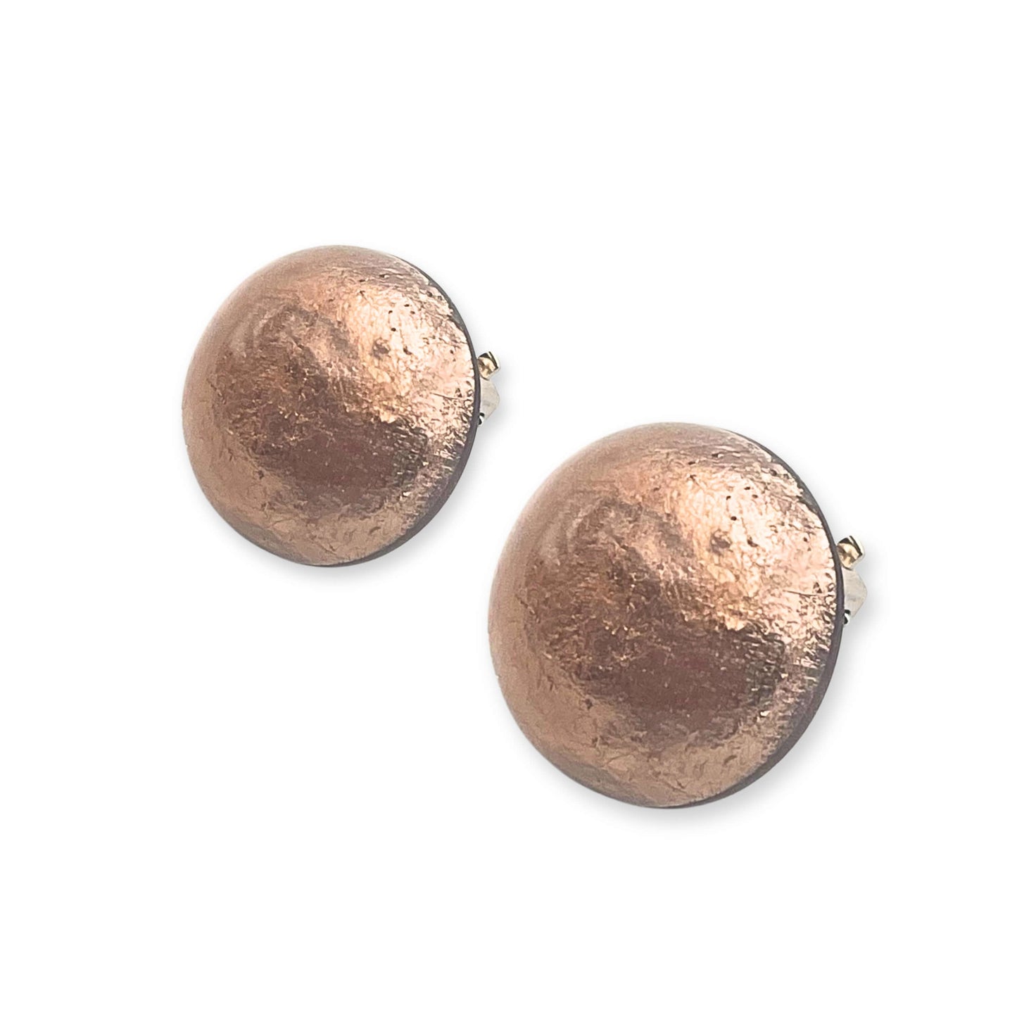 Nougat Cabouchon Shiny Clip Earrings