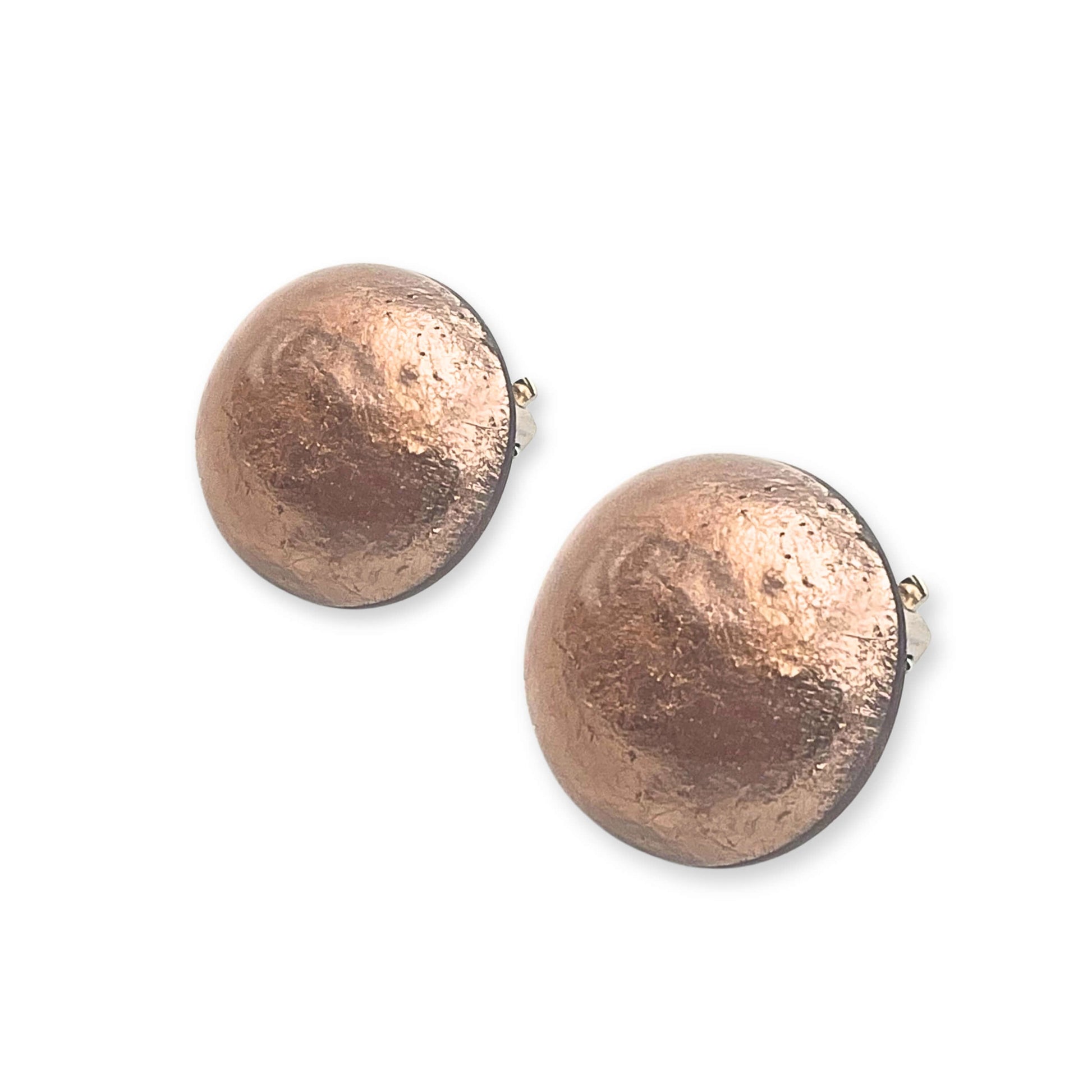 Nougat Cabouchon Shiny Clip Earrings
