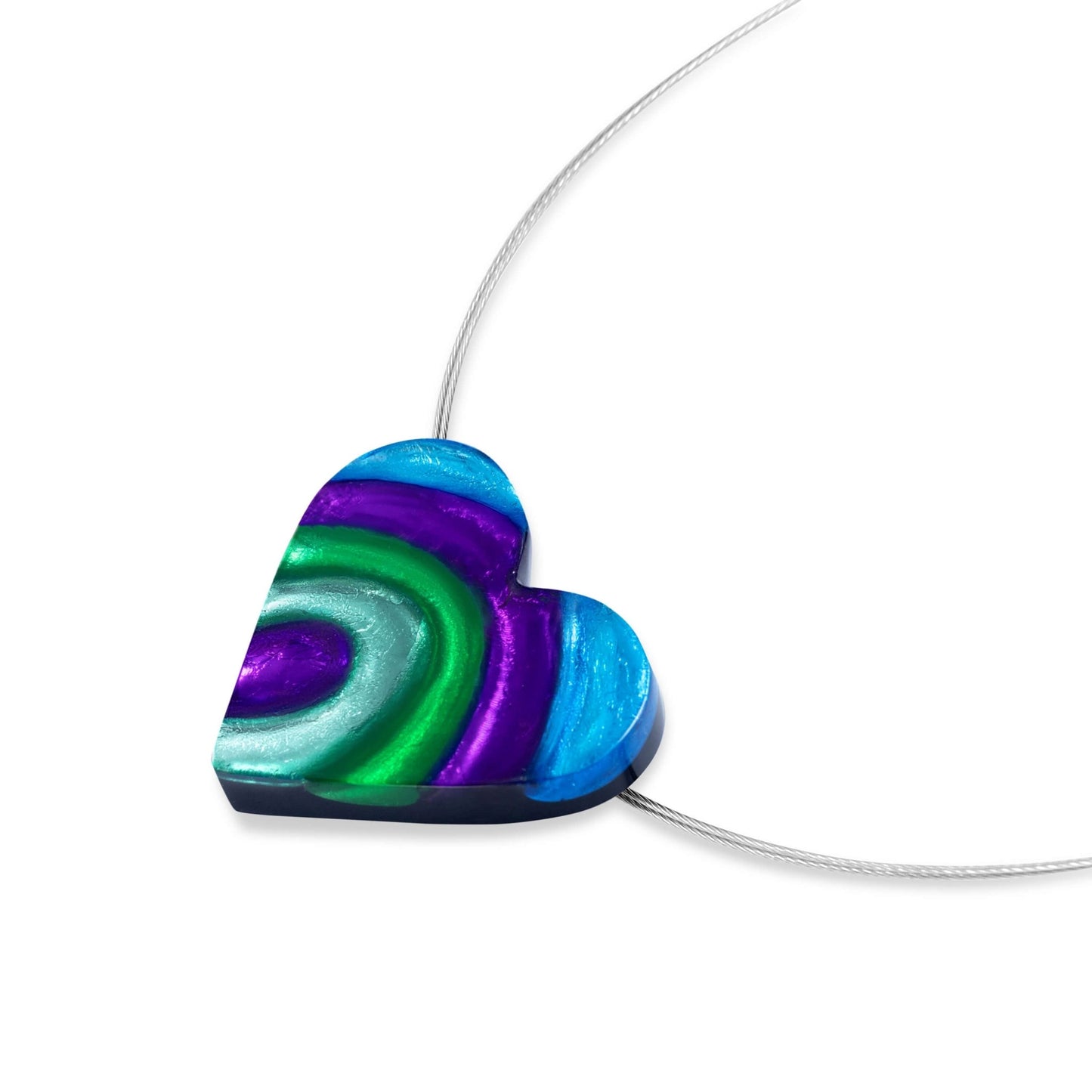 Aurora Heart Swirl Shiny Pendant | The Jewellery Stop