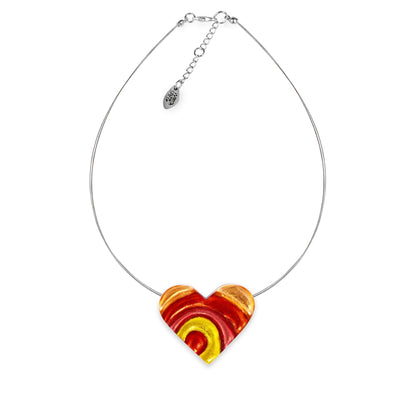 Terracotta Heart Swirl Shiny Pendant | The Jewellery Stop