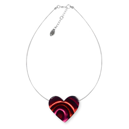 Maple Heart Swirl Shiny Pendant