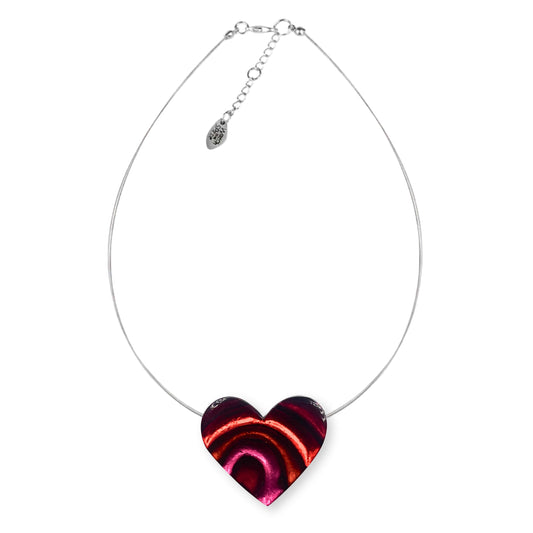 Maple Heart Swirl Shiny Pendant
