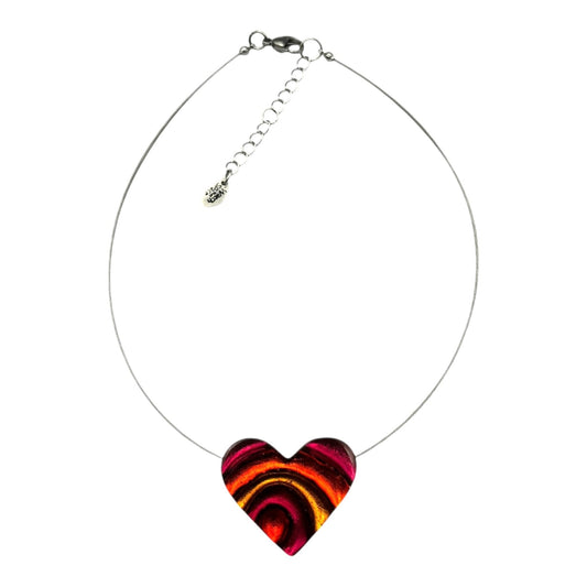 Tropical Heart Swirl Shiny Pendant | The Jewellery Stop