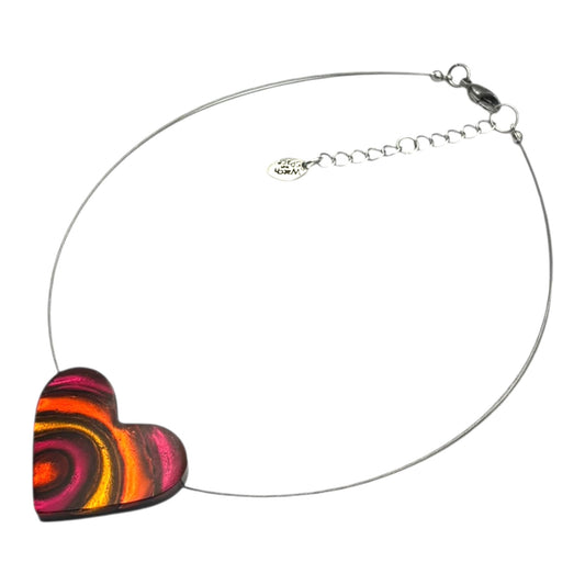 Tropical Heart Swirl Shiny Pendant | The Jewellery Stop