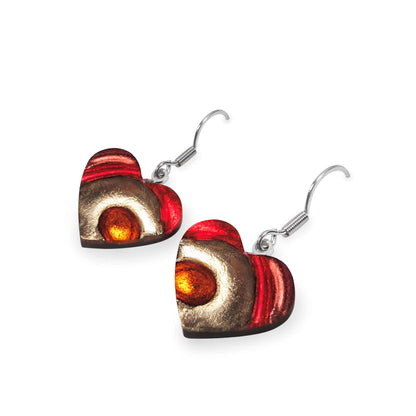 Chilli Heart Swirl Shiny Fish Hook Earrings | The Jewellery Stop