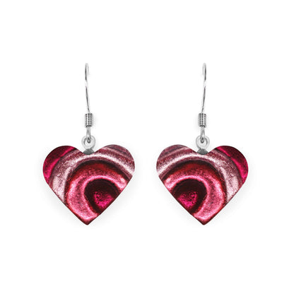 Flamingo Heart Swirl Shiny Fish Hook Earrings | The Jewellery Stop