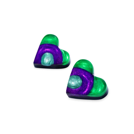 Aurora Heart Swirl Shiny Stud Earrings | The Jewellery Stop