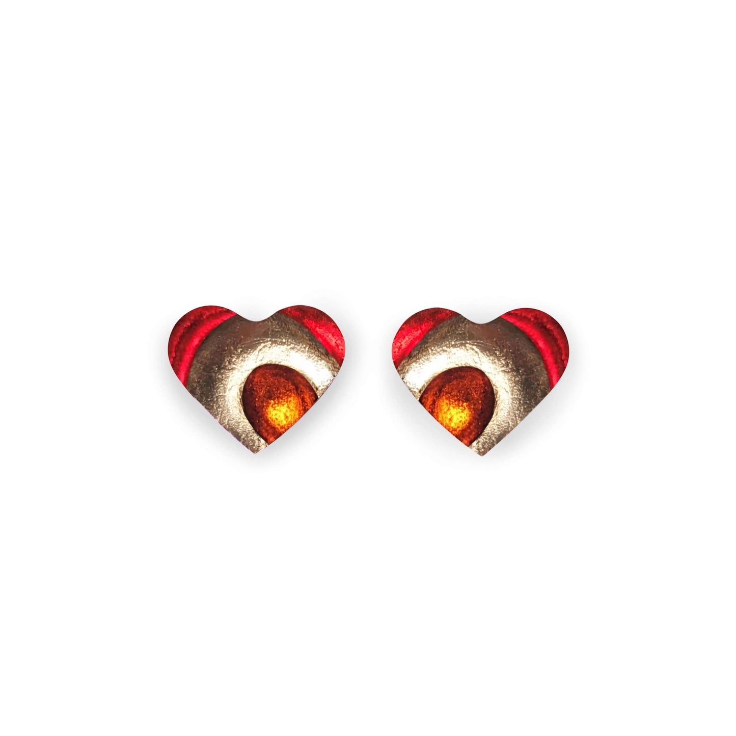 Chilli Heart Swirl Shiny Stud Earrings | The Jewellery Stop