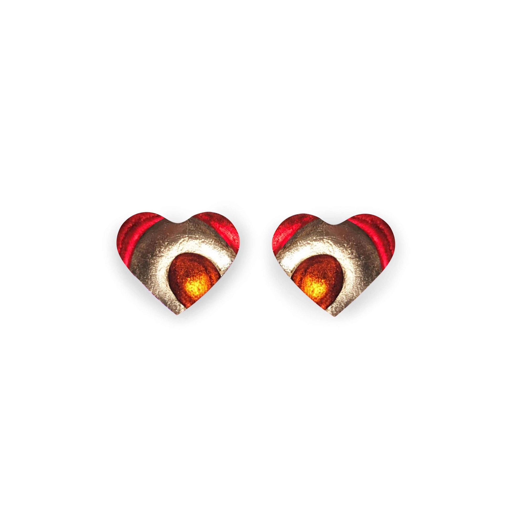 Chilli Heart Swirl Shiny Stud Earrings | The Jewellery Stop