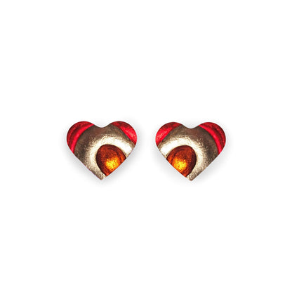 Chilli Heart Swirl Shiny Stud Earrings | The Jewellery Stop