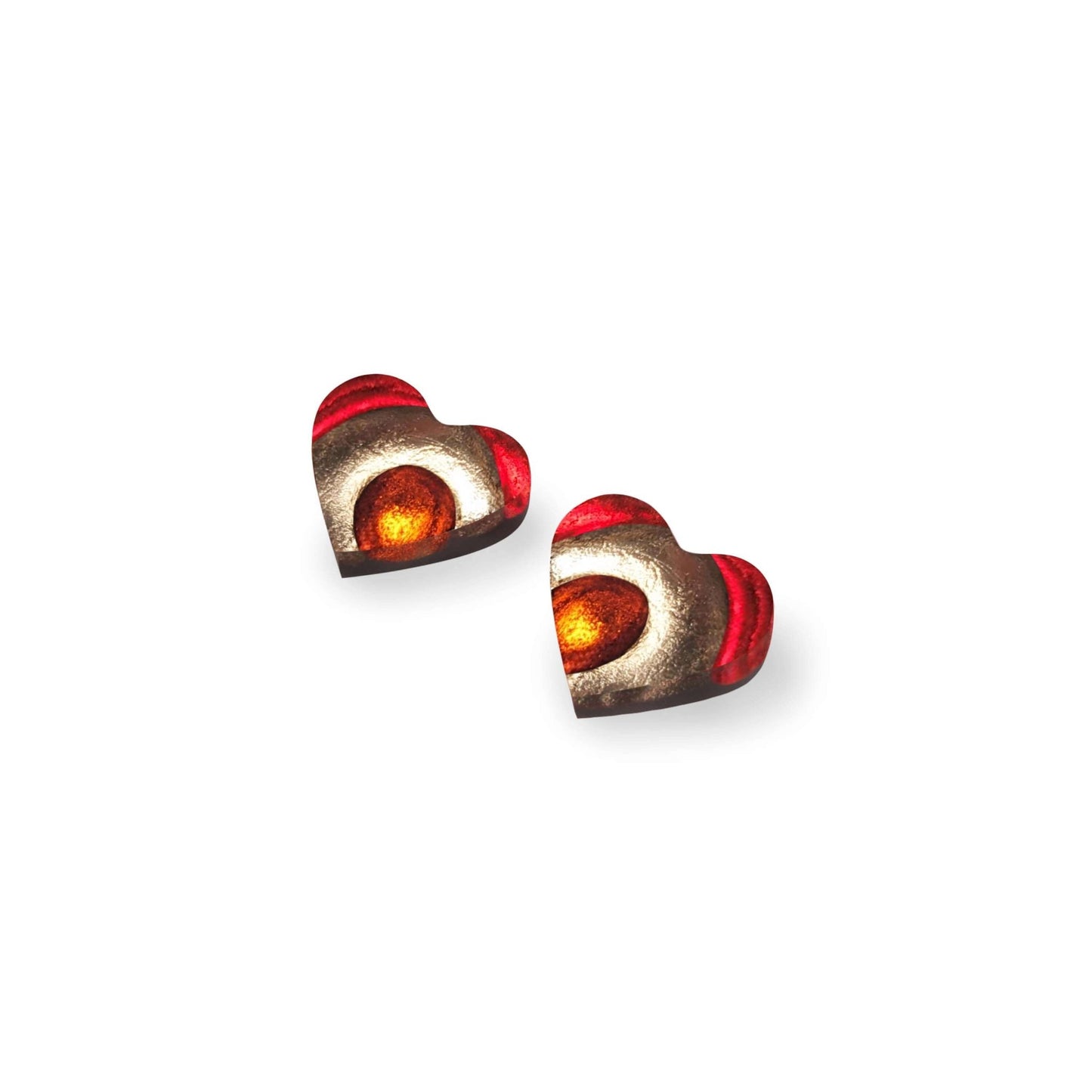 Chilli Heart Swirl Shiny Stud Earrings | The Jewellery Stop