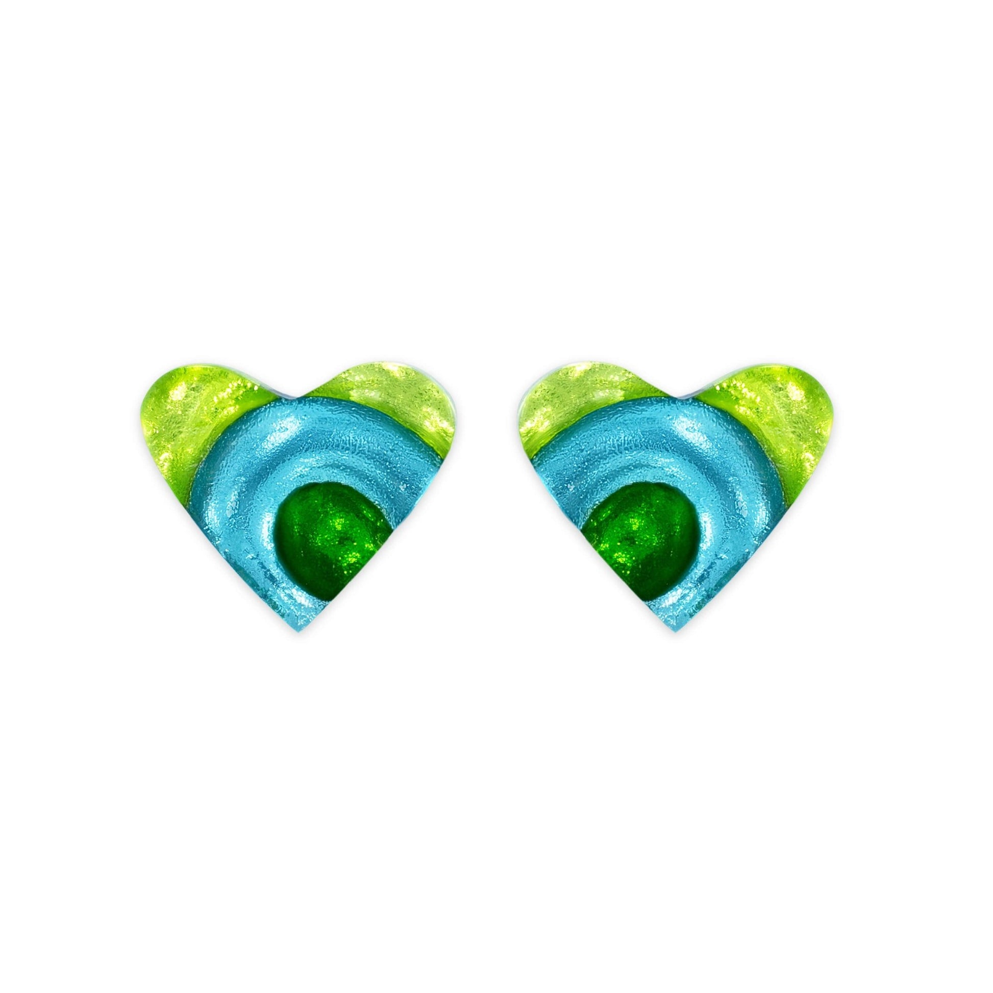 Neptune Heart Swirl Shiny Stud Earrings | The Jewellery Stop