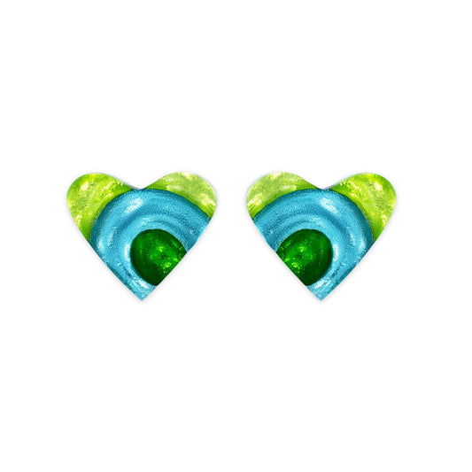 Neptune Heart Swirl Shiny Stud Earrings | The Jewellery Stop