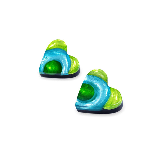 Neptune Heart Swirl Shiny Stud Earrings | The Jewellery Stop