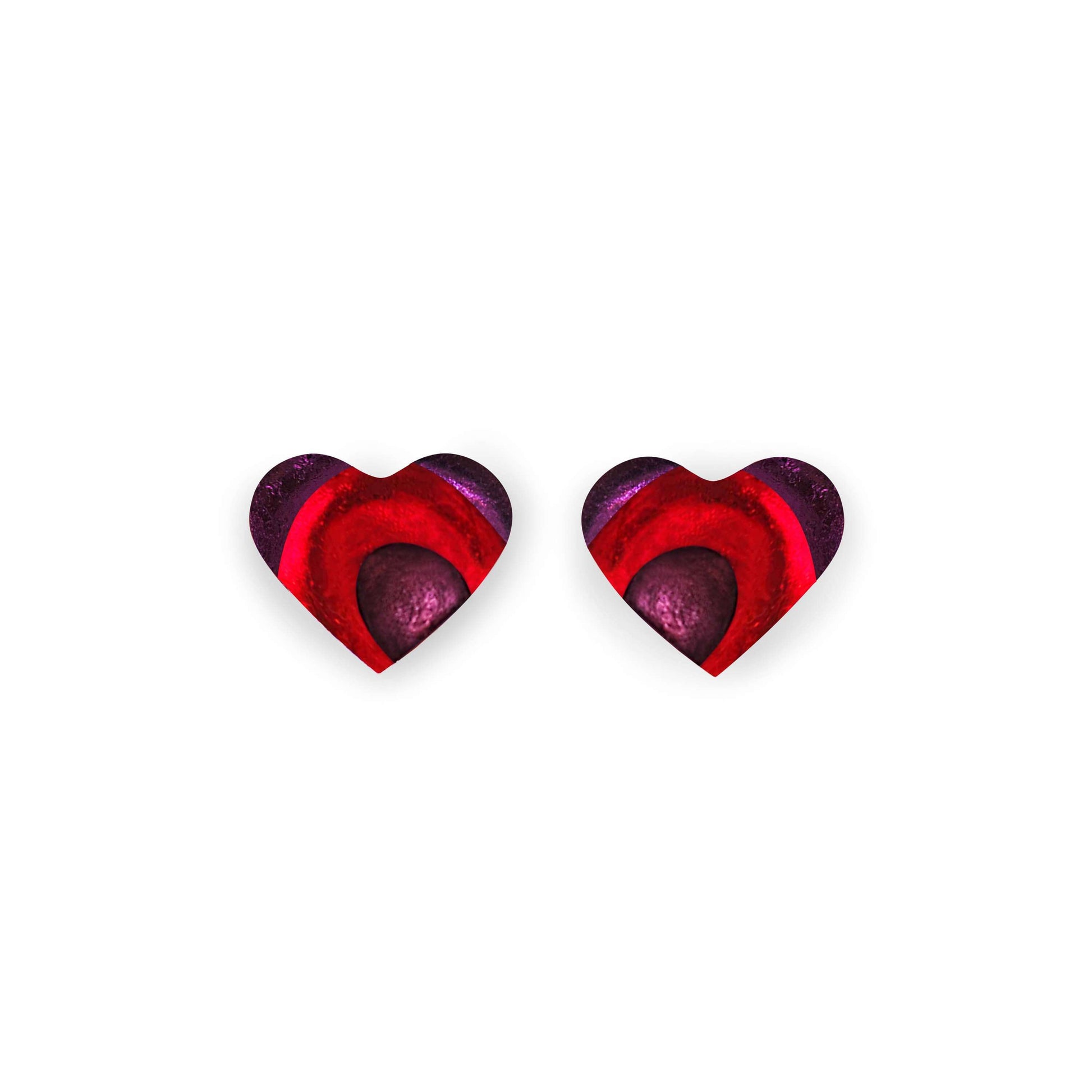 Rio Heart Swirl Shiny Stud Earrings | The Jewellery Stop