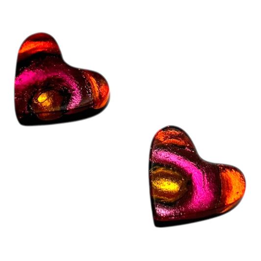 Tropical Heart Swirl Shiny Stud Earrings | The Jewellery Stop