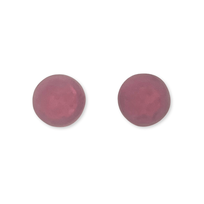 Cassis Cabouchon Matte Medium Stud Earrings