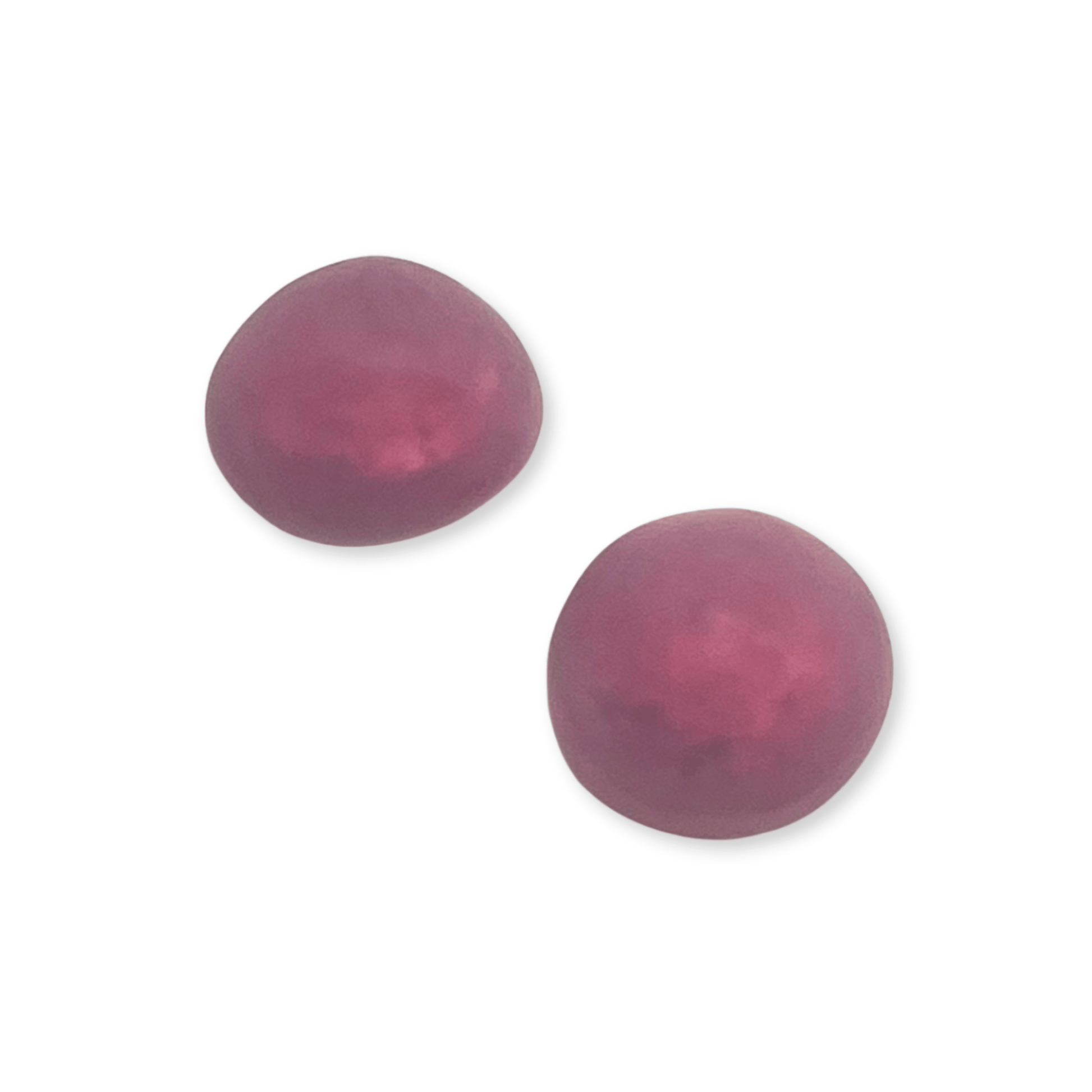 Cassis Cabouchon Matte Medium Stud Earrings