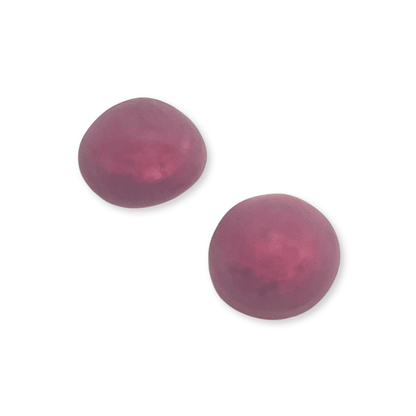 Cassis Cabouchon Matte Medium Stud Earrings