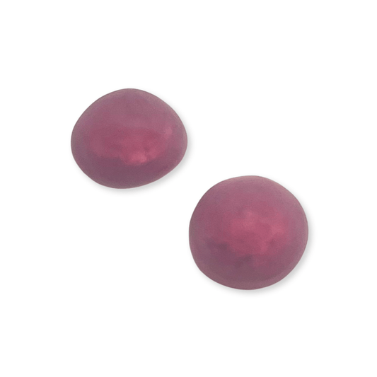 Cassis Cabouchon Matte Medium Stud Earrings