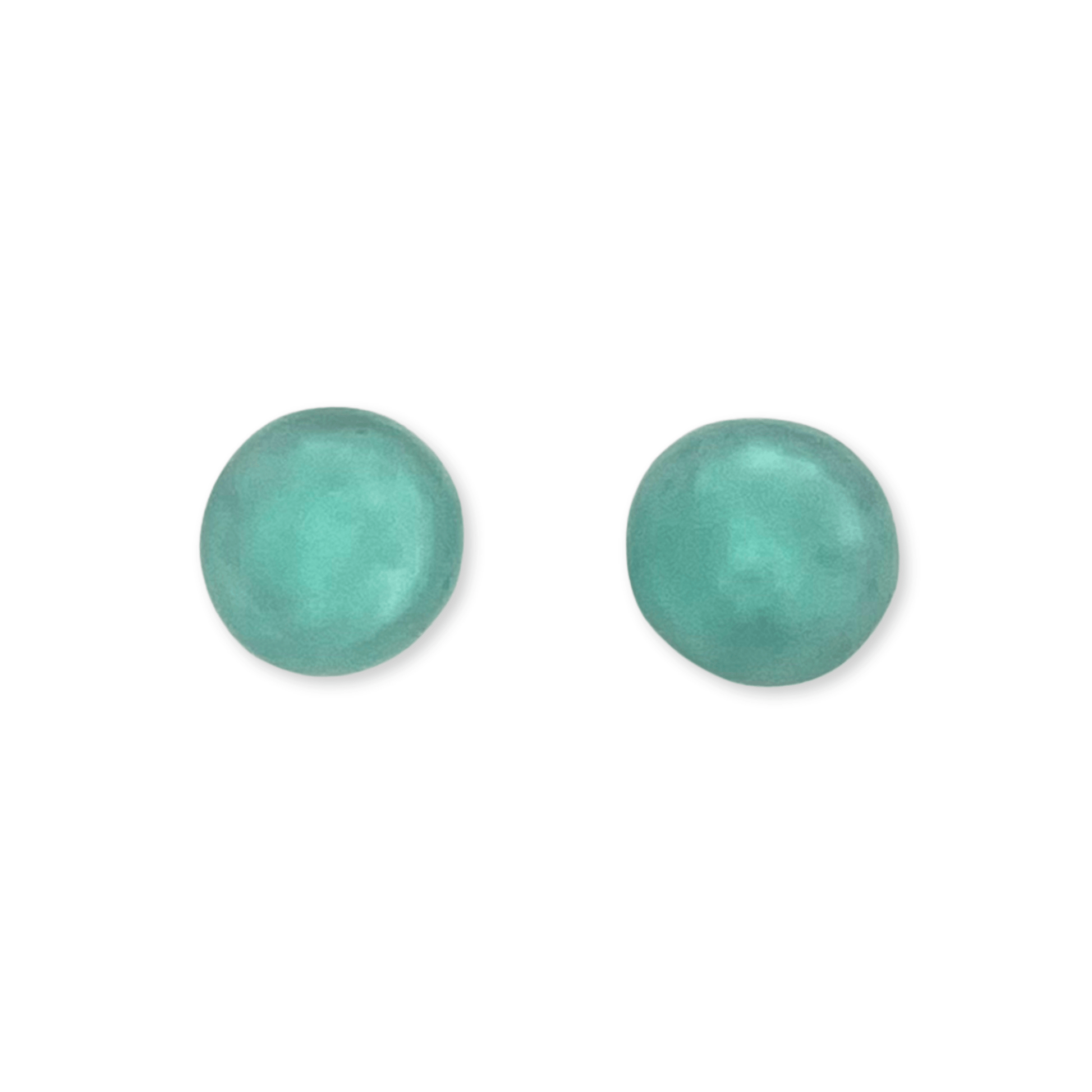 Mint Cabouchon Matte Medium Stud Earrings