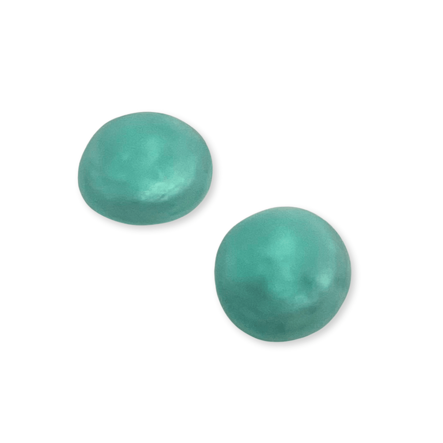 Mint Cabouchon Matte Medium Stud Earrings