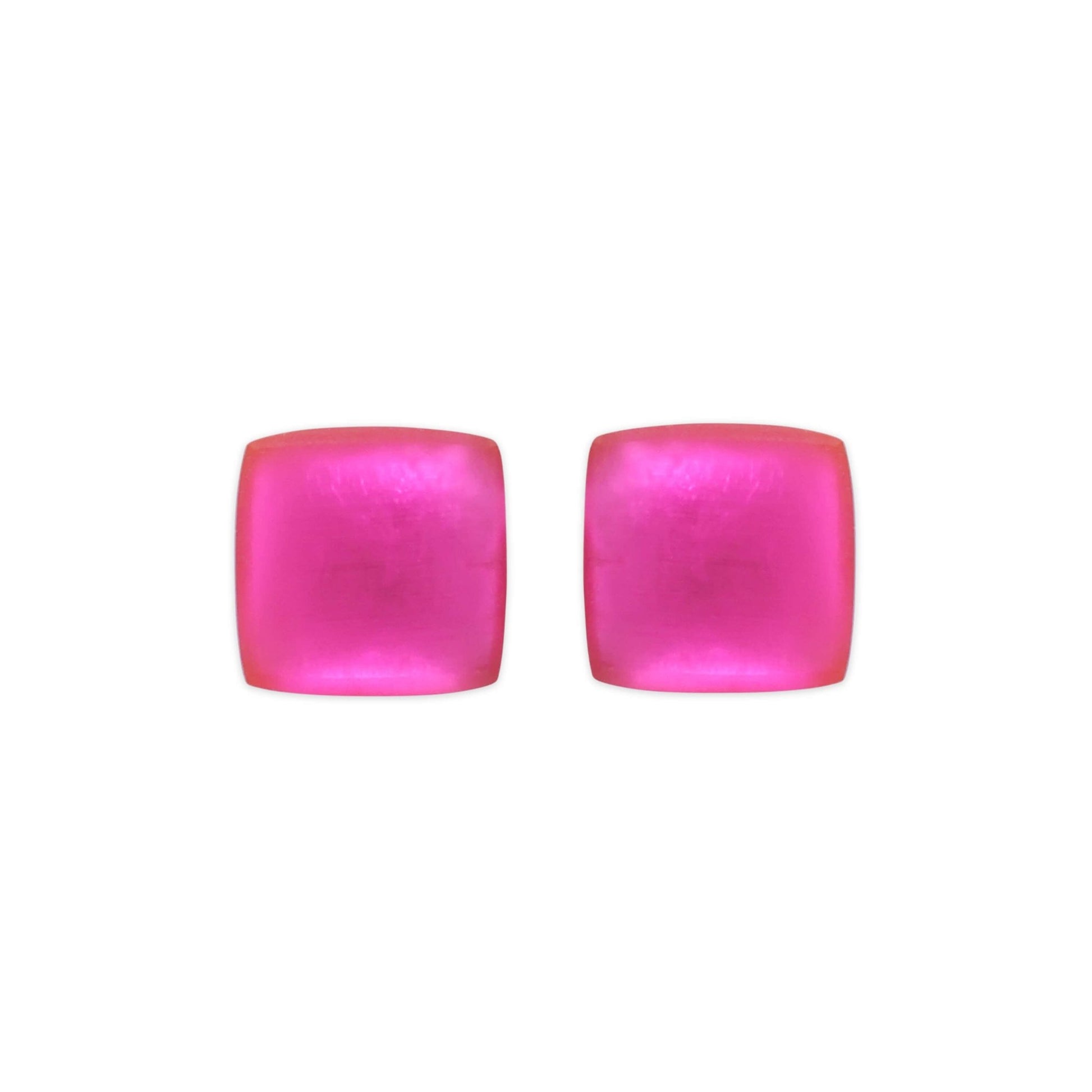Flamingo Square Buttons Matte Stud Earrings | The Jewellery Stop