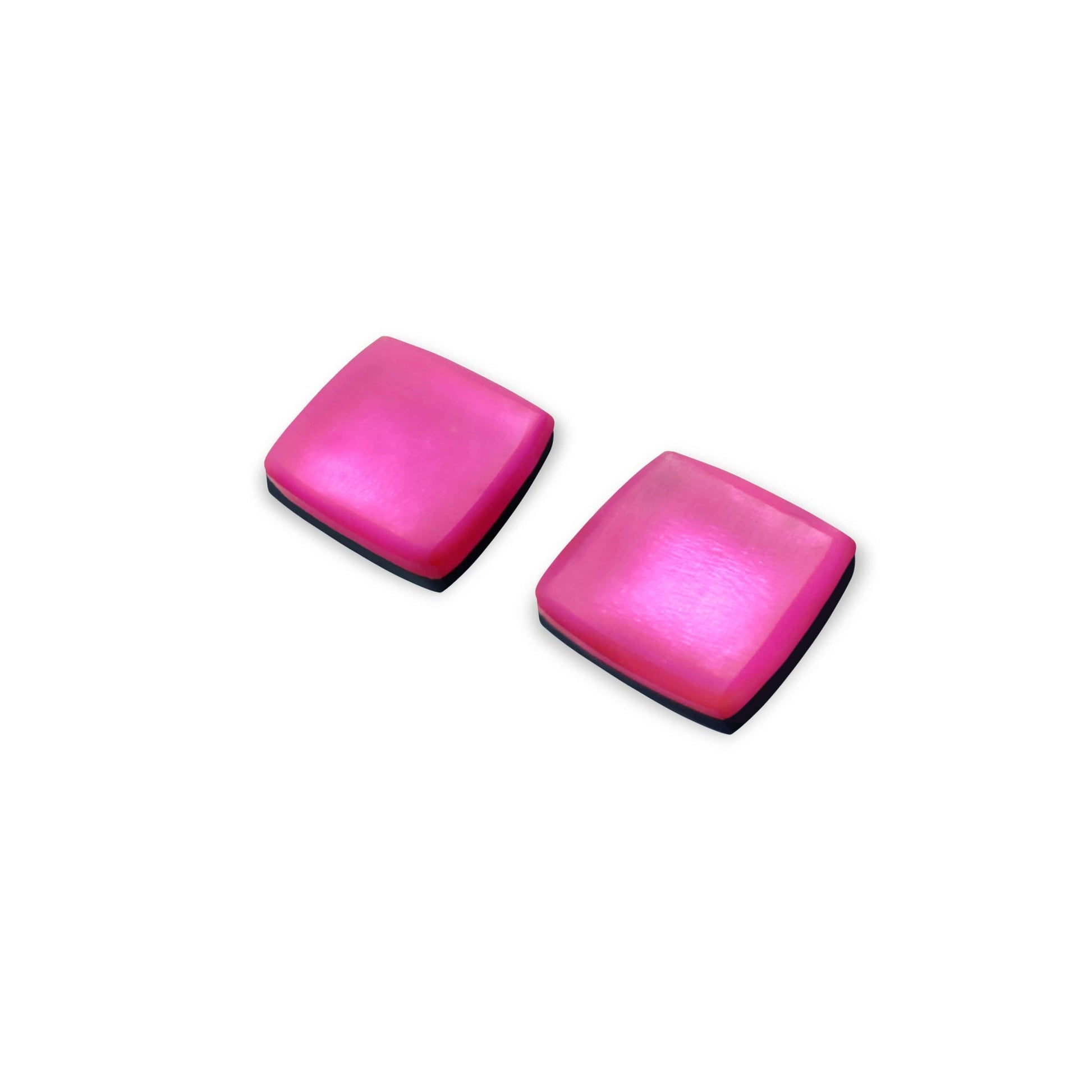 Flamingo Square Buttons Matte Stud Earrings | The Jewellery Stop
