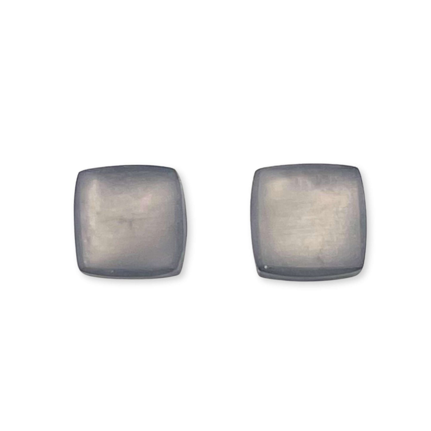 Black Square Buttons Matte Stud Earrings