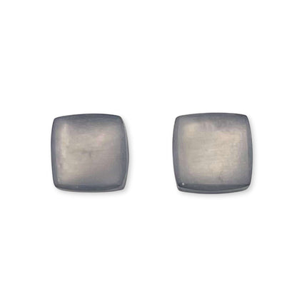 Black Square Buttons Matte Stud Earrings
