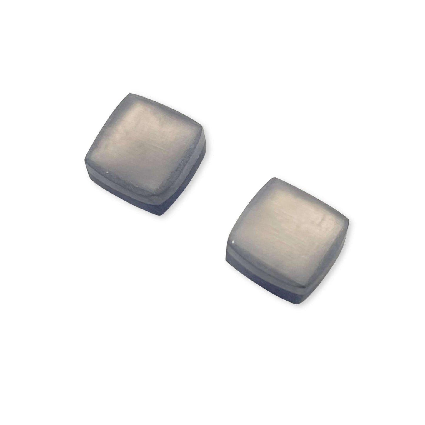 Black Square Buttons Matte Stud Earrings
