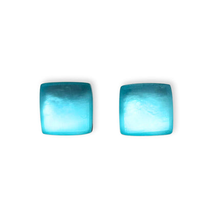 Bluebell Square Buttons Matte Stud Earrings