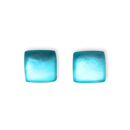 Bluebell Square Buttons Matte Stud Earrings