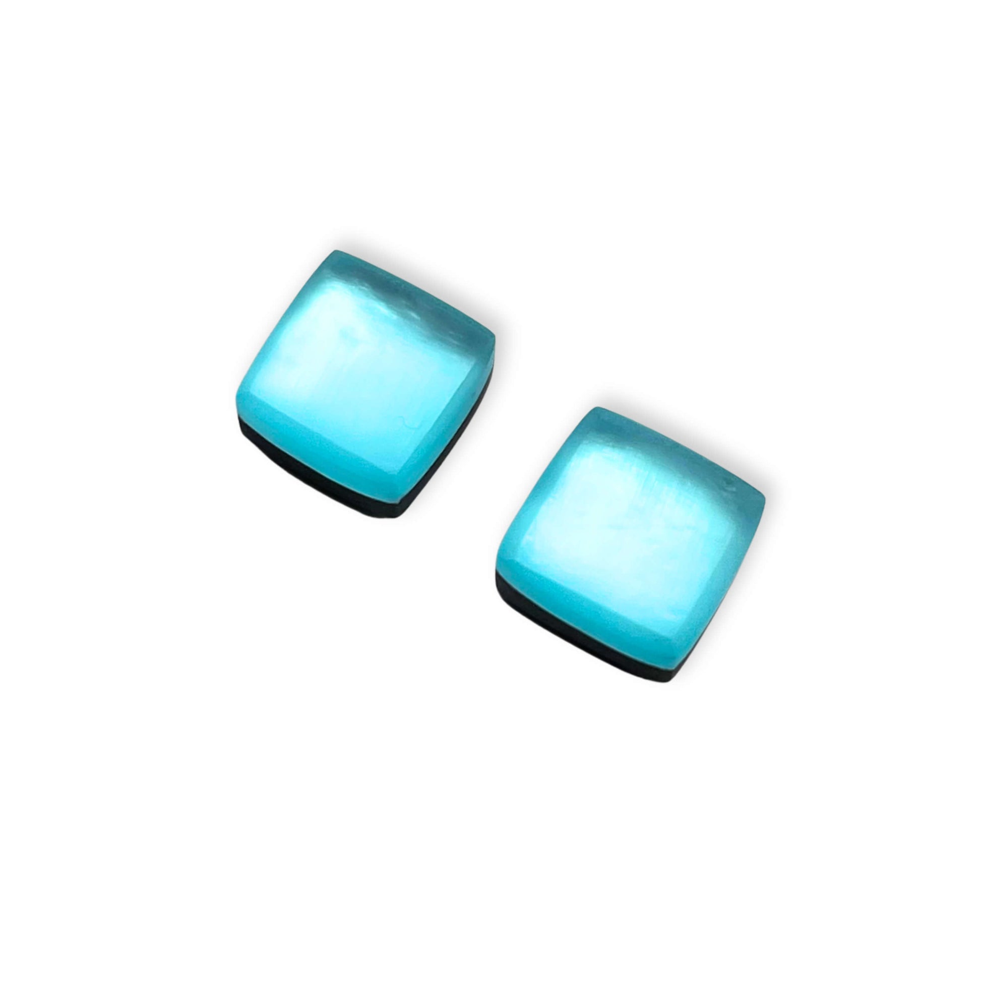 Bluebell Square Buttons Matte Stud Earrings