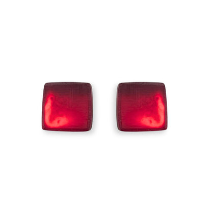 Chilli Square Buttons Matte Stud Earrings