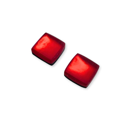 Chilli Square Buttons Matte Stud Earrings